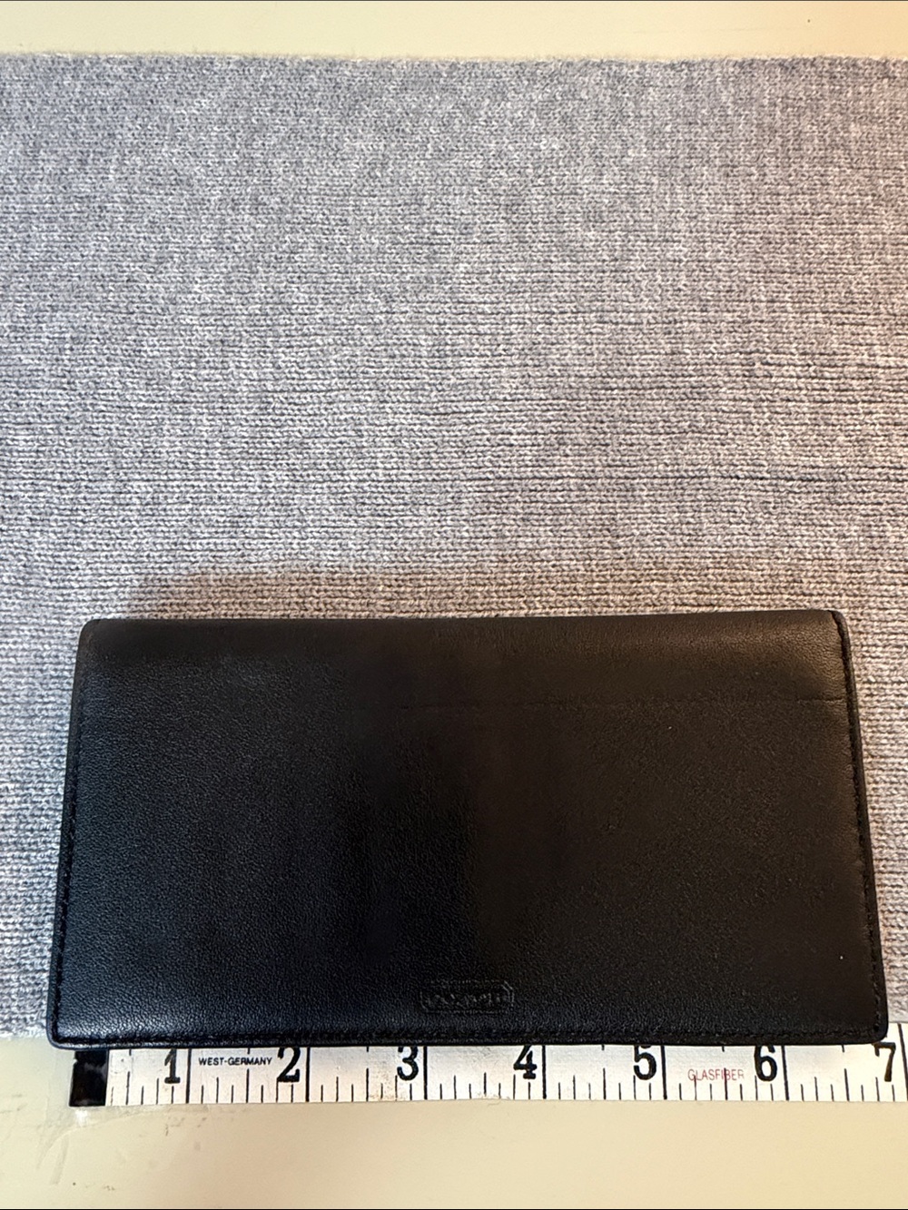Vintage Coach Black Leather Wallet / Checkbook Holder